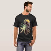 Retro Scuba Diver Weird Octopus Design Octopus Hel T-shirt (Voorkant volledig)