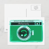 Retro Seafoam Green Camera Fotografie Briefkaart (Voorkant / Achterkant)