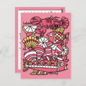 Retro Seafood Recipcard Briefkaart (Voorkant / Achterkant)