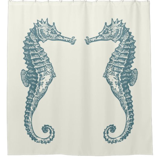 Retro  Seahorse Douchegordijn (Voorkant)