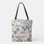 Retro seamless tropical island pattern on light be draagtas (Achterkant)