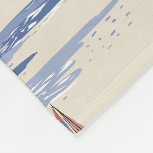 Retro seamless tropical island pattern on light be fleece deken (Hoek)