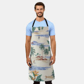 Retro seamless tropical island pattern on light be schort (Gedragen)