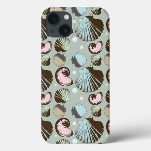 Retro Seashell Patroon iPhone 13 Hoesje