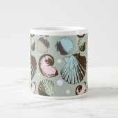 Retro Seashell Patroon Grote Koffiekop (Voorkant)