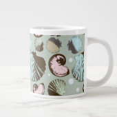 Retro Seashell Patroon Grote Koffiekop (Rechts)