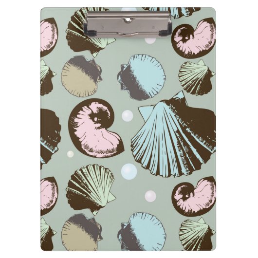 Retro Seashell Patroon Klembord (Voorkant)