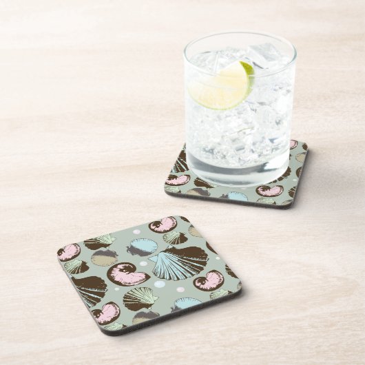 Retro Seashell Patroon Onderzetter (Rechterzijde)