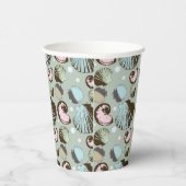 Retro Seashell Patroon Papieren Bekers (Rechts)