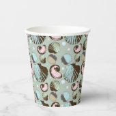 Retro Seashell Patroon Papieren Bekers (Voorkant)