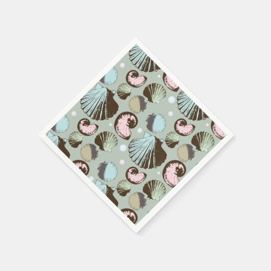 Retro Seashell Patroon Servet (Hoek)