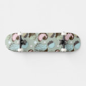 Retro Seashell Patroon Skateboard (Horizontaal)