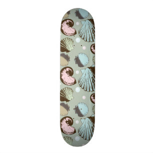 Retro Seashell Patroon Skateboard