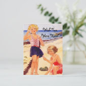 Retro Seashore Briefkaart (Staand voorkant)