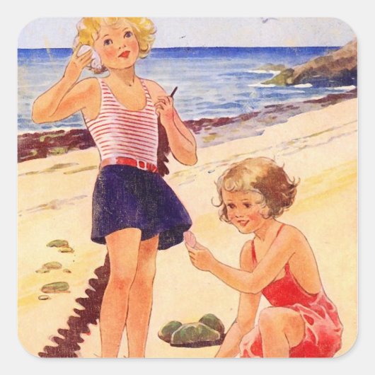 Retro Seashore Sticker (Voorkant)
