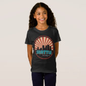 Retro  Seattle Washington State Skyline 80's T-shirt (Voorkant volledig)