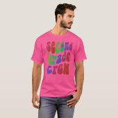 Retro Second Grade Crew Hallo 2e Gr Roze T-shirt (Voorkant volledig)