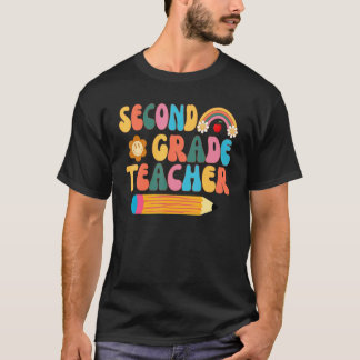 Retro Second Grade Teacher Back To School 2nd Grad T-shirt