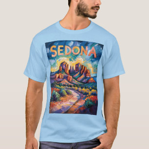 Retro Sedona Arizona Reis Van Gogh Kunst Landschap T-shirt