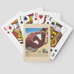 Retro See America Western Cowboys Woestijn Boog WP Pokerkaarten