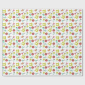 Retro Seing Theme Pattern Wrapping Paper Cadeaupapier (Vlak)