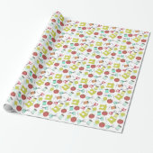 Retro Seing Theme Pattern Wrapping Paper Cadeaupapier (Uitgerold)