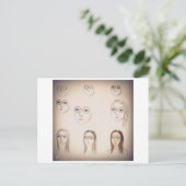 Retro Self-Portrait Post Card Briefkaart (Staand voorkant)