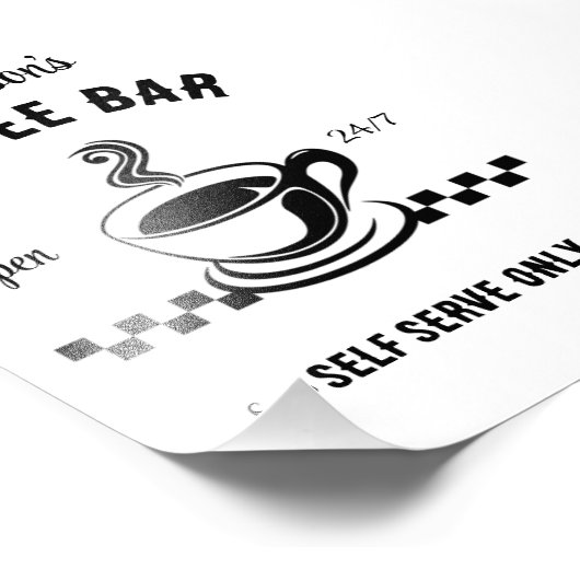 Retro Self Serve Coffee Bar Foto Afdruk (Hoek)