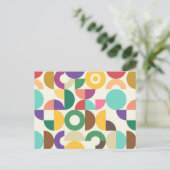 Retro Semi Circle Textielpatroon Briefkaart (Staand voorkant)