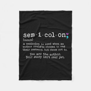 Retro Semicolon Definition Suicide Prevention Awar Fleece Deken