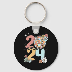 Retro Senior 2024 Disco Ball Klasse van 2024 Gradu Sleutelhanger