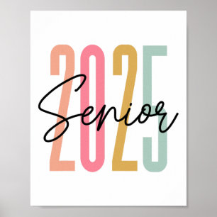 Retro Senior 2025 CL van 2025 High School Afstuder Poster