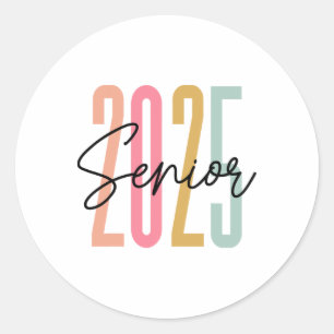 Retro Senior 2025 CL van 2025 High School Afstuder Ronde Sticker