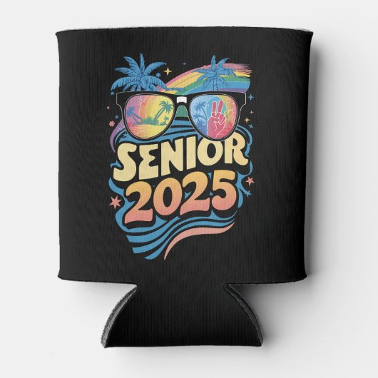 Retro Senior 2025 Klasse van 2025 Afstuderen Blikjeskoeler (Voorkant)
