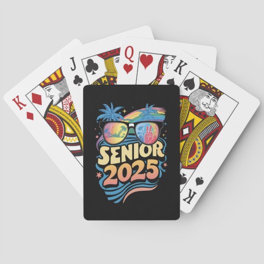 Retro Senior 2025 Klasse van 2025 Afstuderen Pokerkaarten (Achterkant)