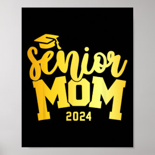 Retro Senior Mom Afstuderen Klasse van 2024 School Poster