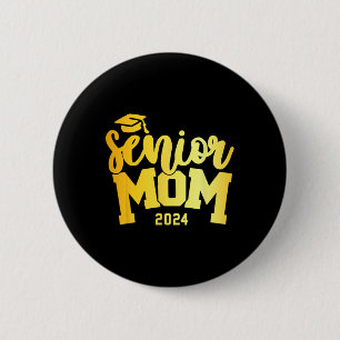 Retro Senior Mom Afstuderen Klasse van 2024 School Ronde Button 5,7 Cm