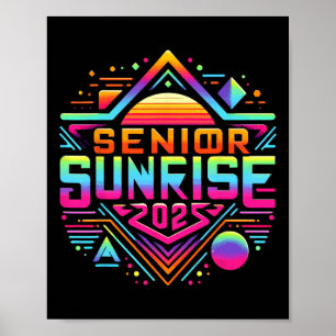 Retro Senior Sunrise 2025 Middelbare school 12e Tw Poster