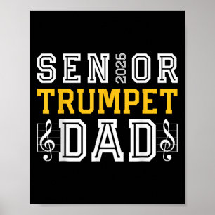 Retro Senior Trompet Dad 2026 Marching Band CL van Poster