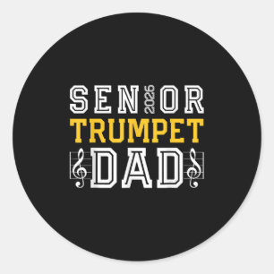 Retro Senior Trompet Vader 2026 Marching Band Cl V Ronde Sticker