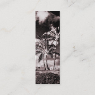 Retro Sepia Hawaiian Palm Trees Gepersonaliseerd p Mini Visitekaartje