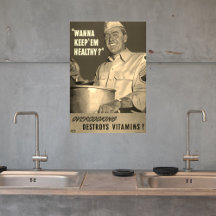 Retro  Sepia WWII Kookkeuken