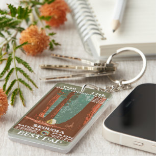  Retro Sequoia National Park Beste Papa Sleutelhanger