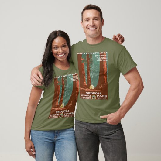Retro Sequoia National Park Reizen T-shirt (Unisex)