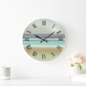 Retro Serene Beach Artwork | Wandklok Grote Klok (Huis)