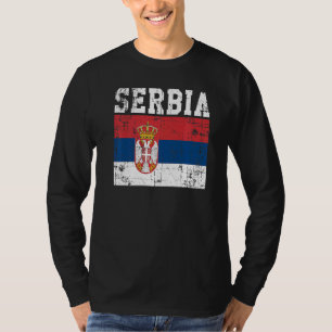 Retro  Servië Vlag Servisch Roots T-shirt
