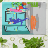 Rétro serviette de cuisine classique de télévision (Plié)