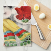 Rétro serviette de cuisine de bonhomme de neige de (Quart Plié)