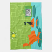 Rétro serviette de cuisine de Kitty d'âge d'espace (Vertical)