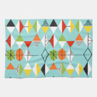 Rétro serviette de cuisine de motif de harlequin